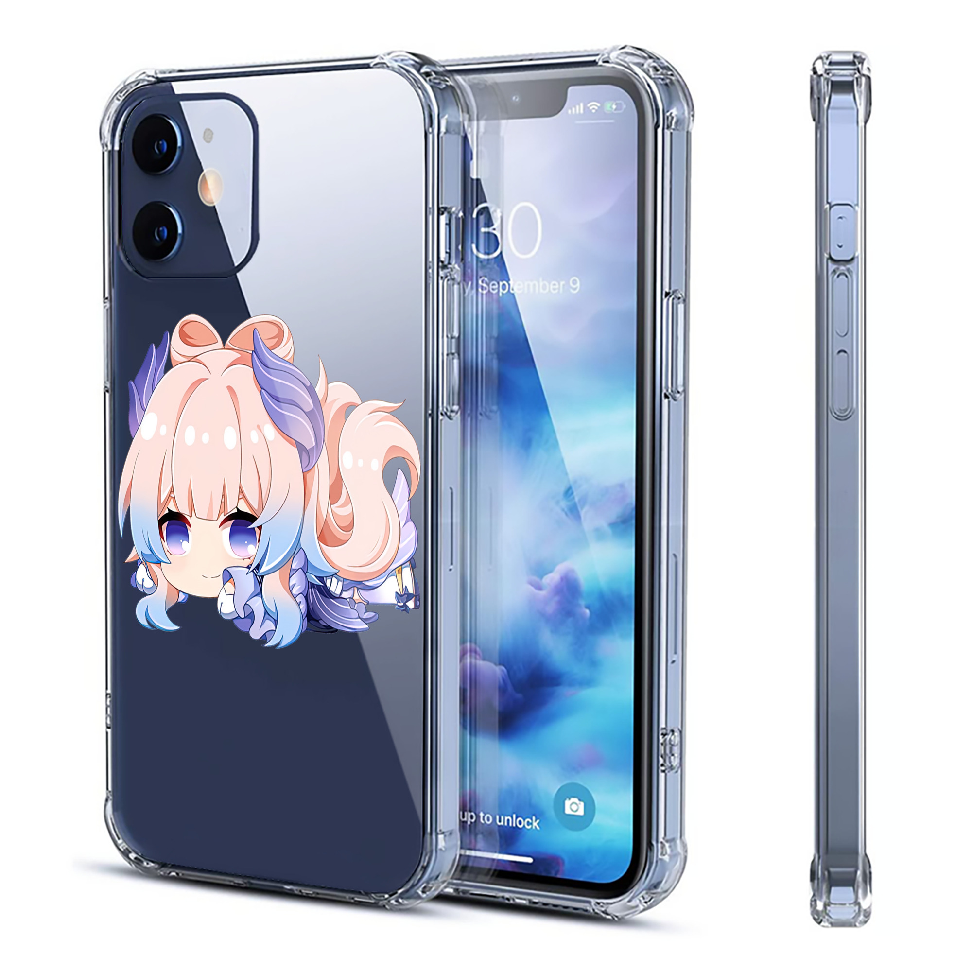げんし神 珊瑚宮心海 サンゴノミヤ・ココミ genshin Sangonomiya Kokomi 【iPhone 12シリーズ対応】透明スマホケース（クリアソフトケース）